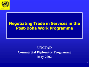 Negotiating Trade in Services in the Post-Doha Work Programme UNCTAD Commercial Diplomacy Programme