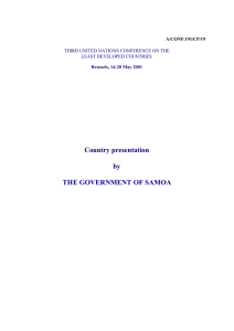 Country presentation by THE GOVERNMENT OF SAMOA A/CONF.191/CP/19