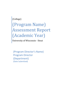 (Program Name) Assessment Report (Academic Year) (Program Director’s Name)