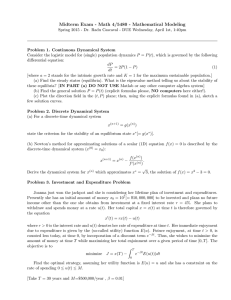 Midterm Exam - Math 4/5480 - Mathematical Modeling