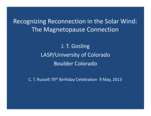 Recognizing Reconnection in the Solar Wind: Recognizing Reconnection in the Solar Wind:  The Magnetopause Connection