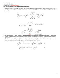 Chem 634 – Fall 2014 Problem Set 2 –