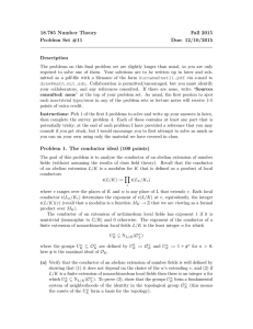 18.785 Number Theory Fall 2015 Problem Set #11 Due: 12/10/2015