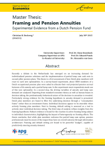 Master Thesis: Framing and Pension Annuities