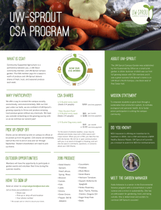 WHAT IS CSA? About uw-sprout