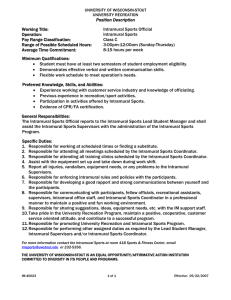 Position Description Working Title:  Intramural Sports Official