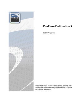 ProTime Estimation 2012