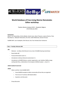 World Database of Free-Living Marine Nematodes Editor workshop 24-26 February 2015