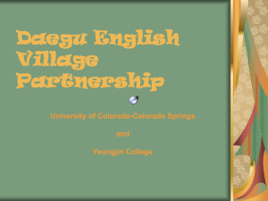 Daegu English Village Partnership University of Colorado-Colorado Springs