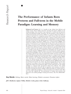 Report Research The Performance of Infants Born Preterm and Full-term in the Mobile