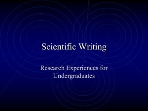 Scientific Writing Research Experiences for Undergraduates