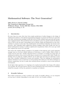 Mathematical Software: The Next Generation?