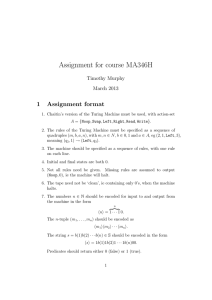 Assignment for course MA346H 1 Assignment format Timothy Murphy