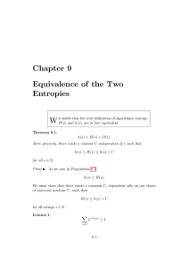 Chapter 9 Equivalence of the Two Entropies W