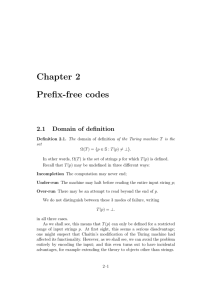 Chapter 2 Prefix-free codes 2.1 Domain of definition