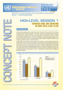 HIGH-LEVEL SESSION 1 ServiceS and Job creation 28 May 2013; 9:30-12:30 BACKGROUND