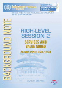 BACKGROUND NOTE HIGH-LEVEL SESSION 2 ServiceS and