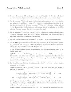 Asymptotics: WKB method Sheet 5