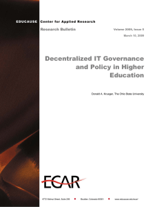 Decentralized IT Governance and Policy in Higher Education Research Bulletin