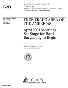 GAO FREE TRADE AREA OF THE AMERICAS April 2001 Meetings