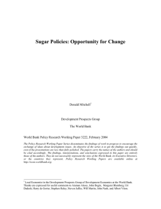 Sugar Policies: Opportunity for Change