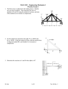 MAE 2103 – Engineering Mechanics I Practice Exam 2