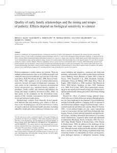 Quality of early family relationships and the timing and tempo