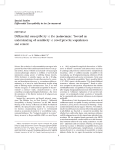 Differential susceptibility to the environment: Toward an