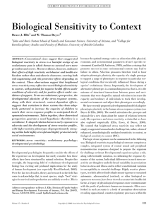 Biological Sensitivity to Context
