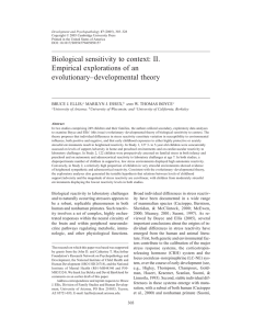 Biological sensitivity to context: II. Empirical explorations of an evolutionary–developmental theory