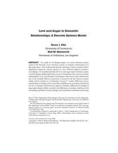 Love and Anger in Romantic Relationships: A Discrete Systems Model