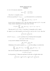 MA121, Homework #4 Solutions Let f be the function defined by ½