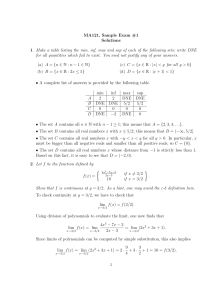 MA121, Sample Exam #1 Solutions