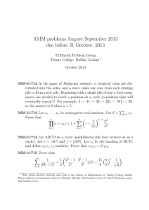 AMM problems August–September 2013 due before 31 October, 2013
