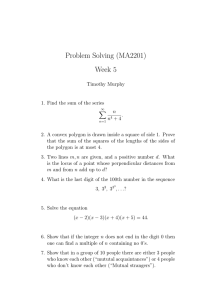 Problem Solving (MA2201) Week 5