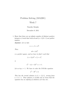 Problem Solving (MA2201) Week 7