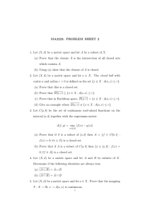 MA2223: PROBLEM SHEET 2 (a) Prove that the closure ¯