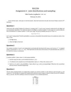 MA22S6 Assignment 4 - joint distributions and sampling  Mike Peardon (