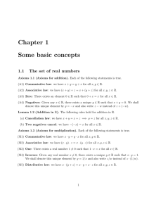 Chapter 1 Some basic concepts 1.1 The set of real numbers