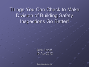 Things You Can Check to Make Division of Building Safety Dick Sevier