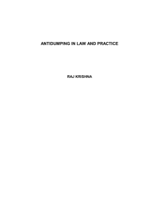 ANTIDUMPING IN LAW AND PRACTICE RAJ KRISHNA