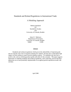 Standards and Related Regulations in International Trade: A Modeling Approach