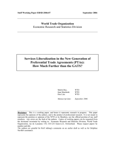 Services Liberalization in the New Generation of Preferential Trade Agreements (PTAs):