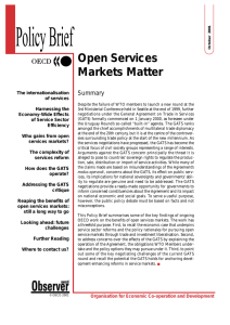 Policy Brief Open Services Markets Matter Summary
