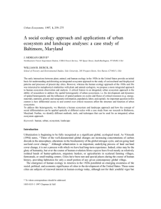 A social ecology approach and applications of urban Baltimore, Maryland