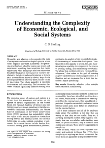 Systems Understanding Complexity Ecological, and