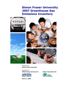 Simon Fraser University 2007 Greenhouse Gas Emissions Inventory