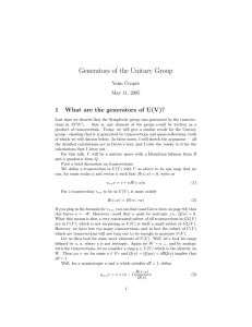 Generators of the Unitary Group 1 What are the generators of U(V)?