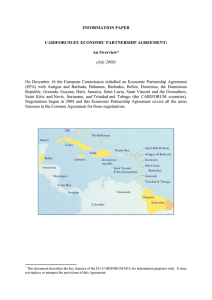 INFORMATION PAPER  CARIFORUM-EU ECONOMIC PARTNERSHIP AGREEMENT: An Overview*