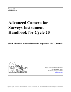 Advanced Camera for Surveys Instrument Handbook for Cycle 20